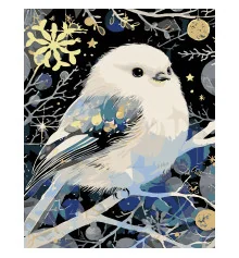 Картина по номерам ПРЕМИУМ Зимняя птичка на черном фоне размером 40х50 см (AH1239) купить в интернет магазине подарков ПраздникШоп