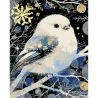 Картина за номерами ПРЕМІУМ Зимова пташка на чорному фоні розміром 40х50 см (AH1239)