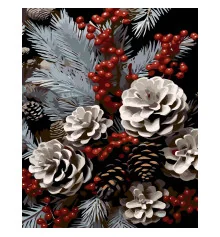 Картина по номерам ПРЕМИУМ Зимняя композиция на черном фоне размером 40х50 см (AH1235) купить в интернет магазине подарков ПраздникШоп