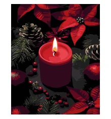 Картина по номерам ПРЕМИУМ Свеча и рождественские украшения на черном фоне размером 40х50 см (AH1233) купить в интернет магазине подарков ПраздникШоп