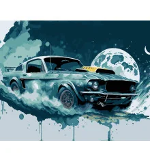 Картина по номерам ПРЕМИУМ Ночной мустанг на черном фоне размером 40х50 см (AH1227-15) купить в интернет магазине подарков ПраздникШоп