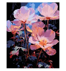 Картина по номерам ПРЕМИУМ Ночные цветы на черном фоне размером 40х50 см (AH1224-17) купить в интернет магазине подарков ПраздникШоп