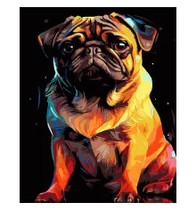 Картина по номерам ПРЕМИУМ Яркий мопс на черном фоне размером 40х50 см (AH1223-19) купить в интернет магазине подарков ПраздникШоп