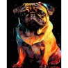 Картина за номерами ПРЕМІУМ Яскравий мопс на чорному фоні розміром 40х50 см (AH1223-19)