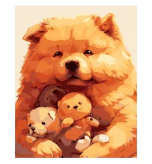 Картина по номерам ПРЕМИУМ Рыжий пес на черном фоне размером 40х50 см (AH1222-17) купить в интернет магазине подарков ПраздникШоп