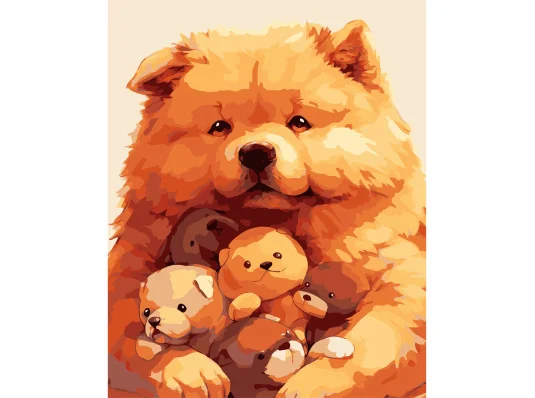 Картина по номерам ПРЕМИУМ Рыжий пес на черном фоне размером 40х50 см (AH1222-17) купить в интернет магазине подарков ПраздникШоп