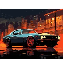 Картина по номерам ПРЕМИУМ Городской Мустанг на черном фоне размером 40х50 см (AH1217-18) купить в интернет магазине подарков ПраздникШоп