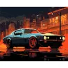 Картина за номерами ПРЕМІУМ Міський Мустанг на чорному фоні розміром 40х50 см (AH1217-18)