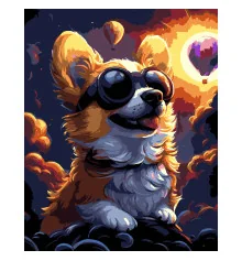 Картина по номерам ПРЕМИУМ Корги в очках на черном фоне размером 40х50 см (AH1212-19) купить в интернет магазине подарков ПраздникШоп