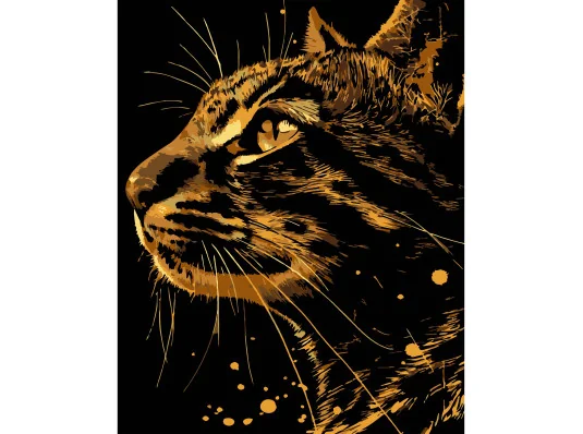 Картина по номерам ПРЕМИУМ Бенгальский кот на черном фоне размером 40х50 см (AH1211-8) купить в интернет магазине подарков ПраздникШоп