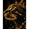 Картина за номерами ПРЕМІУМ Бенгальський кіт на чорному фоні розміром 40х50 см (AH1211-8)