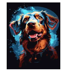 Картина по номерам ПРЕМИУМ Веселый пес на черном фоне размером 40х50 см (AH1208-17) купить в интернет магазине подарков ПраздникШоп