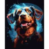 Картина за номерами ПРЕМІУМ Веселий пес на чорному фоні розміром 40х50 см (AH1208-17)