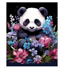 Картина по номерам ПРЕМИУМ Весенняя панда на черном фоне размером 40х50 см (AH1203-17) купить в интернет магазине подарков ПраздникШоп