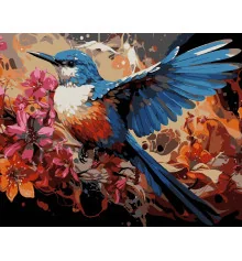 Картина по номерам ПРЕМИУМ Маленькая птичка на черном фоне размером 40х50 см (AH1202-17) купить в интернет магазине подарков ПраздникШоп