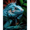 Картина по номерам ПРЕМИУМ Яркий хамелеон на черном фоне размером 40х50 см (AH1195-15)