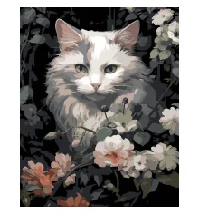 Картина по номерам ПРЕМИУМ Кот в цветах на черном фоне размером 40х50 см (AH1191-17) купить в интернет магазине подарков ПраздникШоп