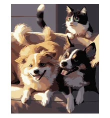 Картина по номерам ПРЕМИУМ Две собаки и кот на черном фоне размером 40х50 см (AH1190-17) купить в интернет магазине подарков ПраздникШоп