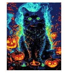 Картина по номерам ПРЕМИУМ Кот в Хэллоуин на черном фоне размером 40х50 см (AH1183-12) купить в интернет магазине подарков ПраздникШоп