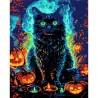Картина по номерам ПРЕМИУМ Кот в Хэллоуин на черном фоне размером 40х50 см (AH1183-12)