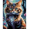 Картина по номерам ПРЕМИУМ Кот в саду на черном фоне размером 40х50 см (AH1182-19)