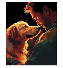 Картина по номерам ПРЕМИУМ Человек и пес на черном фоне размером 40х50 см (AH1181-19) купить в интернет магазине подарков ПраздникШоп