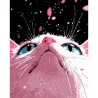 Картина по номерам ПРЕМИУМ Розовый котенок на черном фоне размером 40х50 см (AH1179-12)
