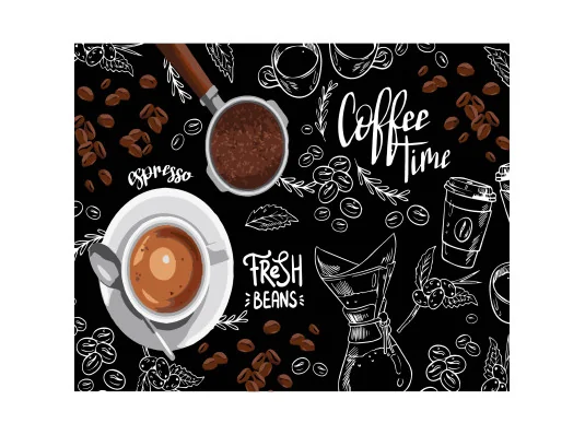 Картина по номерам ПРЕМИУМ Время кофе на черном фоне размером 40х50 см (AH1172-12) купить в интернет магазине подарков ПраздникШоп