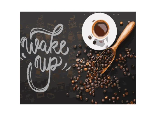 Картина по номерам ПРЕМИУМ Wake up на черном фоне размером 40х50 см (AH1171-19) купить в интернет магазине подарков ПраздникШоп