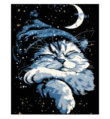 Картина по номерам ПРЕМИУМ Кот во сне на черном фоне размером 40х50 см (AH1170-8) купить в интернет магазине подарков ПраздникШоп