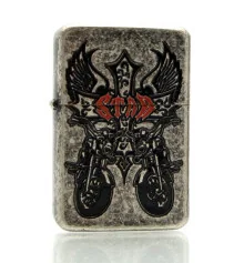 Зажигалка бензиновая«Байки» бронзовая купить в интернет магазине подарков ПраздникШоп