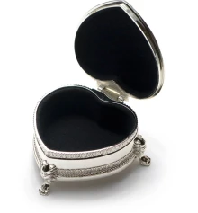 Шкатулка для украшений «Сердечко» (8×7.5×3.5 см)«Серебро» купить в интернет магазине подарков ПраздникШоп