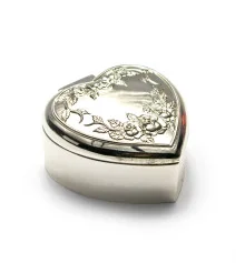Шкатулка для украшений «Сердечко» (8×7.5×3.5 см)«Серебро» купить в интернет магазине подарков ПраздникШоп
