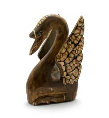 Лебедь деревянный резной (15×9×6.5 см) купить в интернет магазине подарков ПраздникШоп