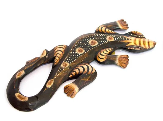 Гекон деревянный с рисунком (30×12×1.5 см) купить в интернет магазине подарков ПраздникШоп