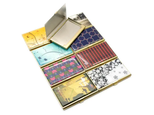 Визитница металлическая с рисунком (9.3×5.9×1.4 см) купить в интернет магазине подарков ПраздникШоп