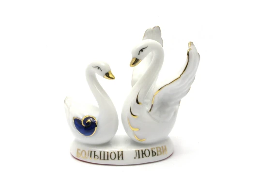Лебеди пара фарфор (7.5×6.5×3.5 см) купить в интернет магазине подарков ПраздникШоп