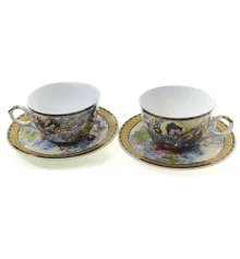 Сервиз фарфор (2JBS92) 2 чашки +2 блюдца «Музы» (210 мл) (h-6 см купить в интернет магазине подарков ПраздникШоп