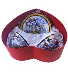 Сервиз фарфор (2JBS92) 2 чашки +2 блюдца «Музы» (210 мл) (h-6 см купить в интернет магазине подарков ПраздникШоп