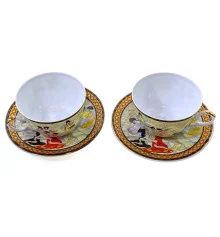 Сервиз фарфор (2JBS78) 2 чашки +2 блюдца «Танцовщицы» (210 мл) (h-6 см купить в интернет магазине подарков ПраздникШоп