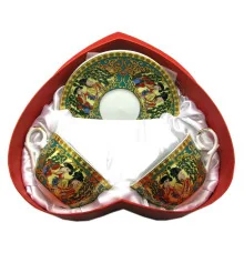 Сервиз фарфор (2JBS86-3) 2 чашки +2 блюдца «Девушки под ивой» (210 мл) (h-6 см купить в интернет магазине подарков ПраздникШоп