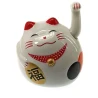 Кошка Манэки-нэко машущая лапой пластик (9×8×7.5 см) (батарейки в комплект не входят)