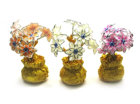 Цветы на мешке богатства (20×8×8 см) купить в интернет магазине подарков ПраздникШоп