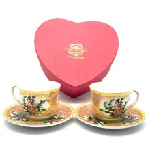 Сервиз фарфор (2HE111-8) 2 чашки +2 блюдца «Девушка» (160мл) (h-6 см купить в интернет магазине подарков ПраздникШоп
