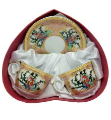 Сервиз фарфор (2HE111-8) 2 чашки +2 блюдца «Девушка» (160мл) (h-6 см купить в интернет магазине подарков ПраздникШоп