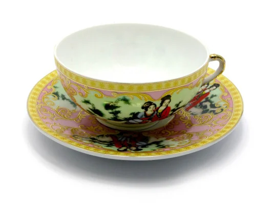 Чашка+блюдце фарфор (150мл) (SBS108-8) «Розовый» (h-4.5 см купить в интернет магазине подарков ПраздникШоп