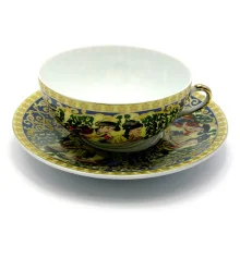 Чашка+блюдце фарфор (150мл) (SBS86-5) «Зеленая ива» (h-4.5 см купить в интернет магазине подарков ПраздникШоп