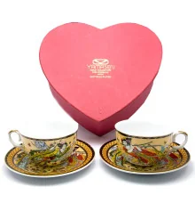 Сервиз фарфор (2JBS29-4) 2 чашки +2 блюдца «Девушки» (210 мл) (h-6 см купить в интернет магазине подарков ПраздникШоп