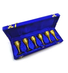 Рюмки бронзовые позолоченные (н-р 6 шт./60мл) (h-9.5 см) (38×13.5×6 см) купить в интернет магазине подарков ПраздникШоп