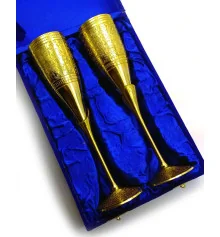 Бокалы бронзовые позолоченные (н-р 2 шт./170мл) (h-25 см) (26.5×18×9 см) купить в интернет магазине подарков ПраздникШоп